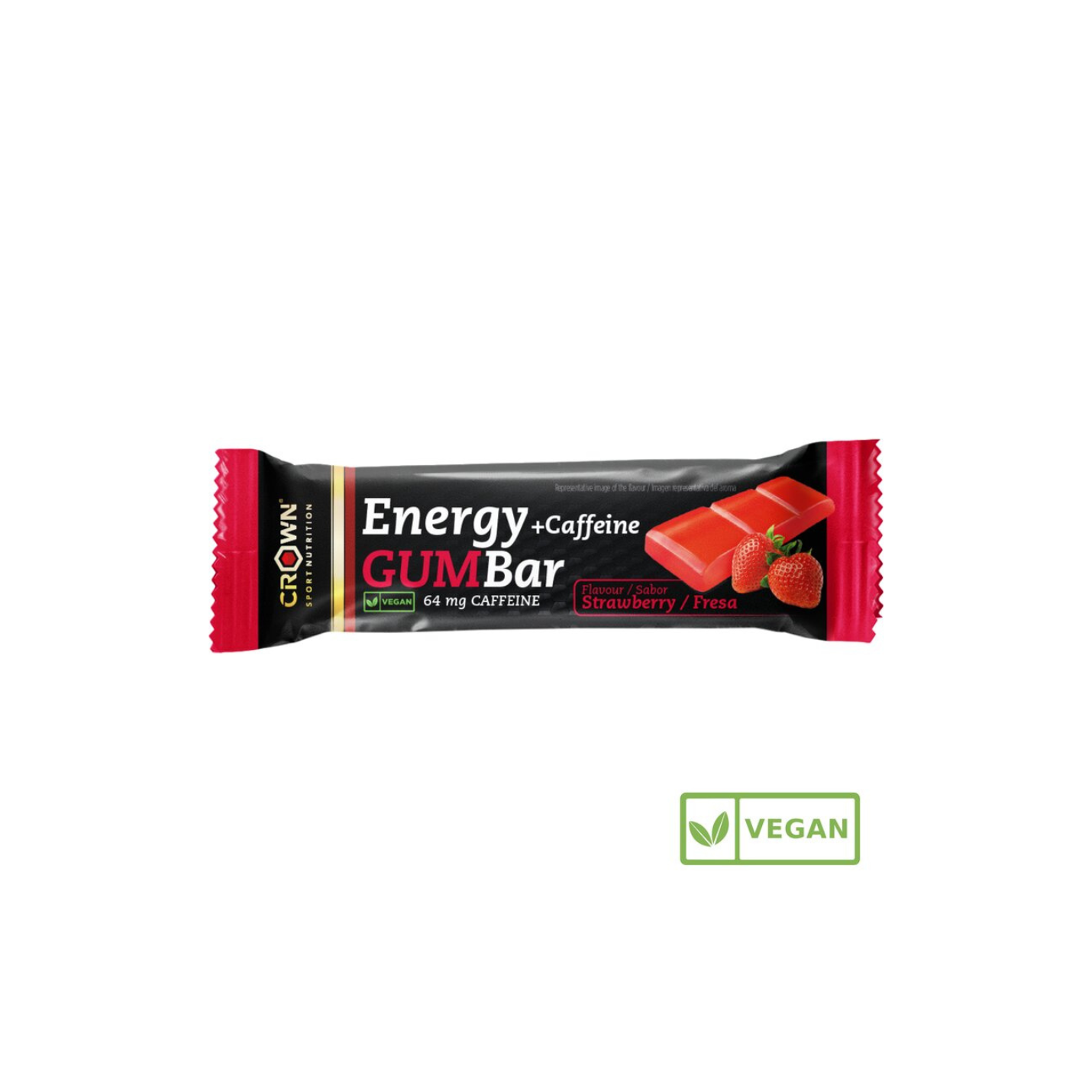 Energy Gum Bar Crown Sport Nutrition Barrita Energética De Gominola Fresa Con Cafeína 30 gr - La Casa Del Trail Running (4)