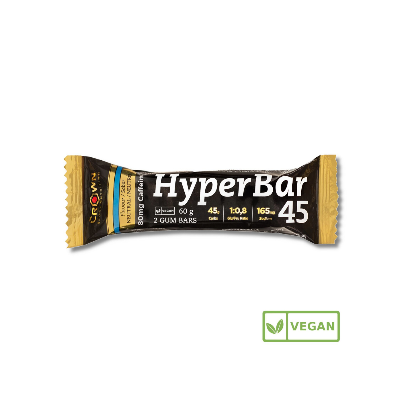HyperBar 45 Crown Sport Nutrition Barrita Energética De Gominola Doble Con Cafeína Neutro 60 gr - La Casa Del Trail Running