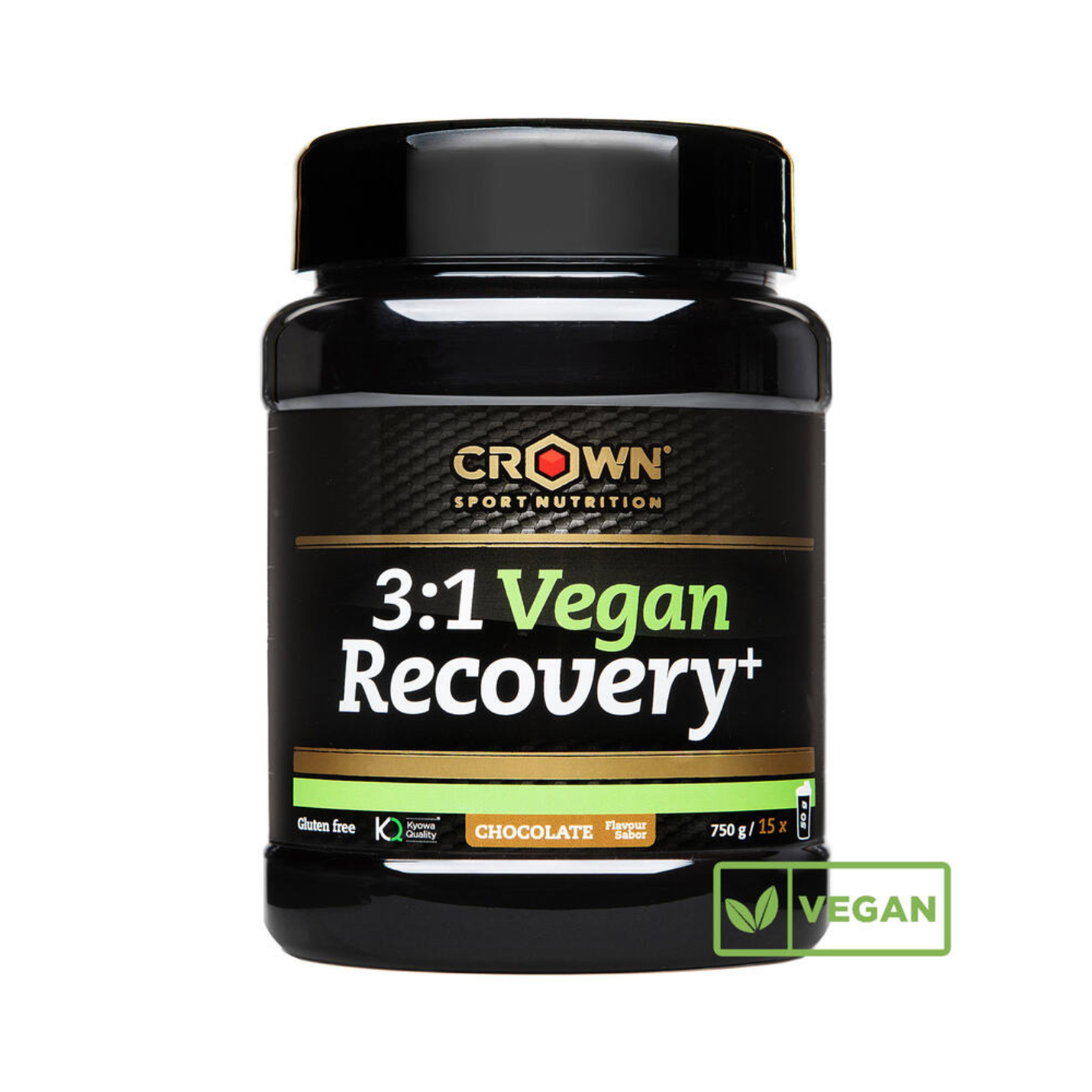 Vegan Recovery+ Crown Sport Nutrition Recuperador Muscular Vegano Chocolate 750 gr - La Casa Del Trail Running (1)